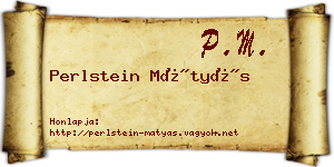 Perlstein Mátyás névjegykártya