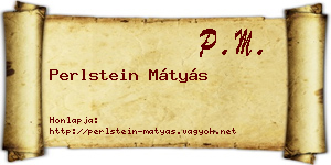 Perlstein Mátyás névjegykártya