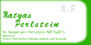 matyas perlstein business card